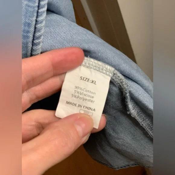 Amazon Denim Light Wash Tiered Baby Doll Mini Size-X-Large. Soft Girl - Picture 2 of 4